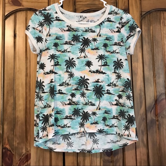 Mudd girls tropical print tee size 14 - Picture 1 of 3